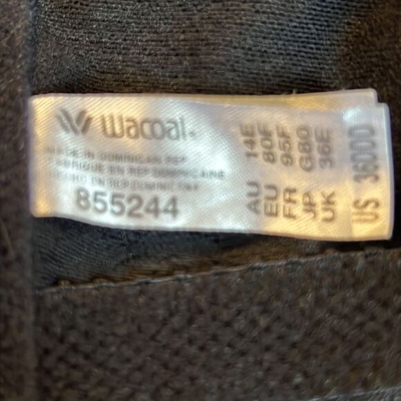 Wacoal Midnight Black Lace Bra Size 36DDD (F) - Picture 12 of 15